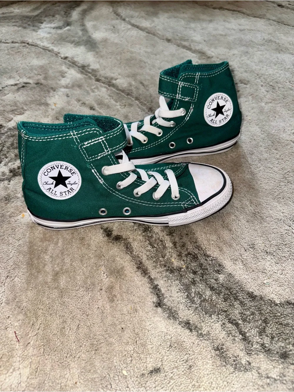 Converse High Top Sneakers in Teal Green and White